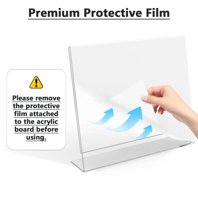 Alt view image 3 of 7 - Acrylic Sign Holder 8.5x11 Inches Horizontal 12 Pack, Slant Back Clear Landscape Tabletop Display Stands for Menus, Flyers, Documents, Sign Frames for Business, Office, Retail, Restaurant