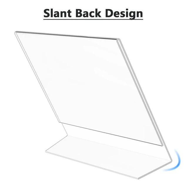 Alt view image 5 of 7 - Acrylic Sign Holder 8.5x11 Inches Horizontal 12 Pack, Slant Back Clear Landscape Tabletop Display Stands for Menus, Flyers, Documents, Sign Frames for Business, Office, Retail, Restaurant