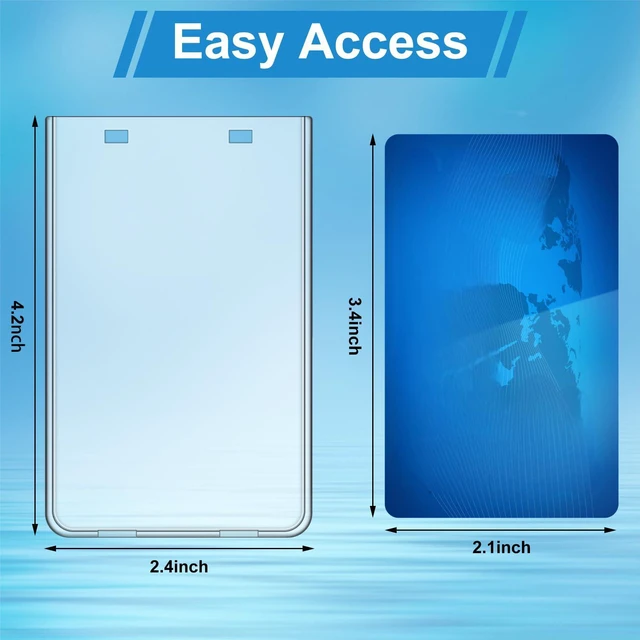 Alt view image 2 of 7 - 100 Pack Hard Plastic ID Badge Holder, Clear Vertical Heavy Duty Protector for Office School Travel, 2.4x4.2 Inch Fits Standard Cards, Waterproof Case with Lanyard Slot