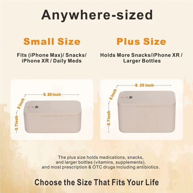 Alt view image 2 of 7 - Lockable Storage Box,Medicine Lock Box Travel Case,Refrigerator Bin Container for Food,Medicines,Snacks,Locking Mobile Cell Phone Device Jail,Lockbox for Office,Home,School,Father Gift (Cream Plus)