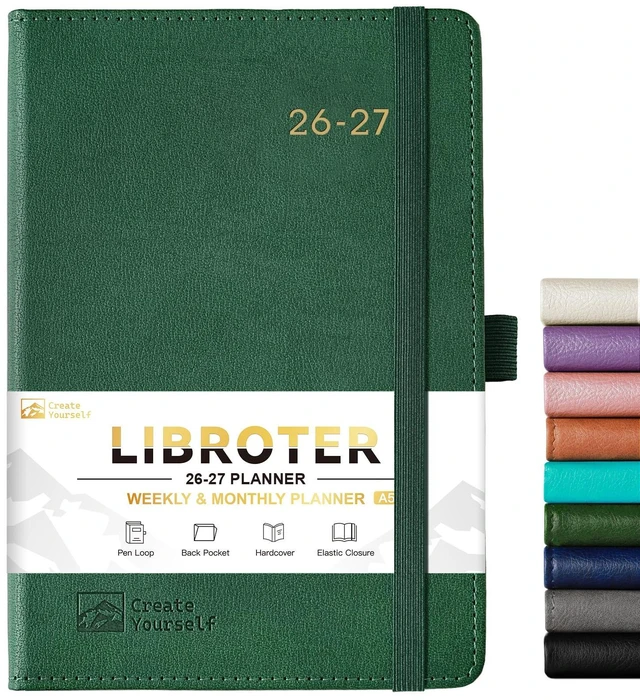 Main image of 2026-2027 Planner - Academic Planner 2026-2027 Weekly Monthly Planner July 2026 - June 2027, 5.7'' x 8.4'', Thick Paper, Leather Cover, Pen Holder, Back Pocket, Perfect Daily Organizer