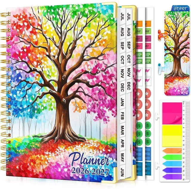 Main image of Academic Planner 2026-2027, 18 Months Daily Weekly Monthly Calendar Planner July 2026 - Dec 2027, 9" x 11.6" A4, Hardcover Agenda Organizer with Tabs, Inner Pocket, Bookmark, Stickers, Sticky Note Set