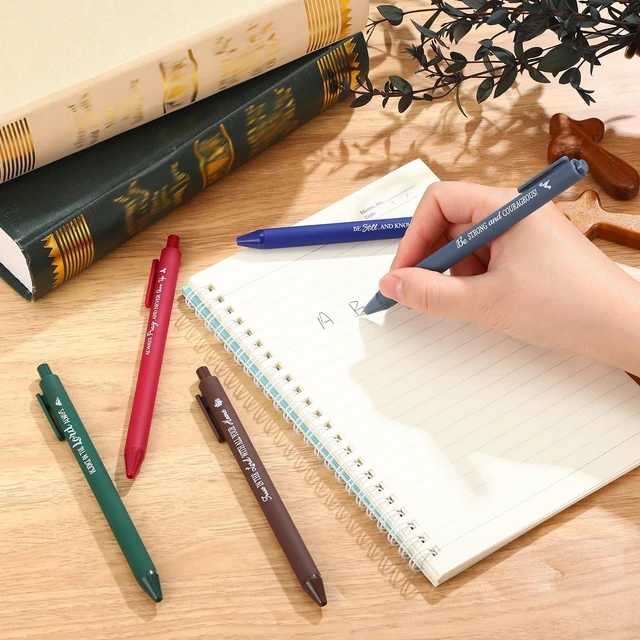 Alt view image 5 of 7 - 80 Pcs Bible Verse Pens Christian Ballpoint Pens Inspirational Quotes Writing Tool Small Retractable Tiny Black Ink Religious Gifts for Women Men Office School (Dark Color)