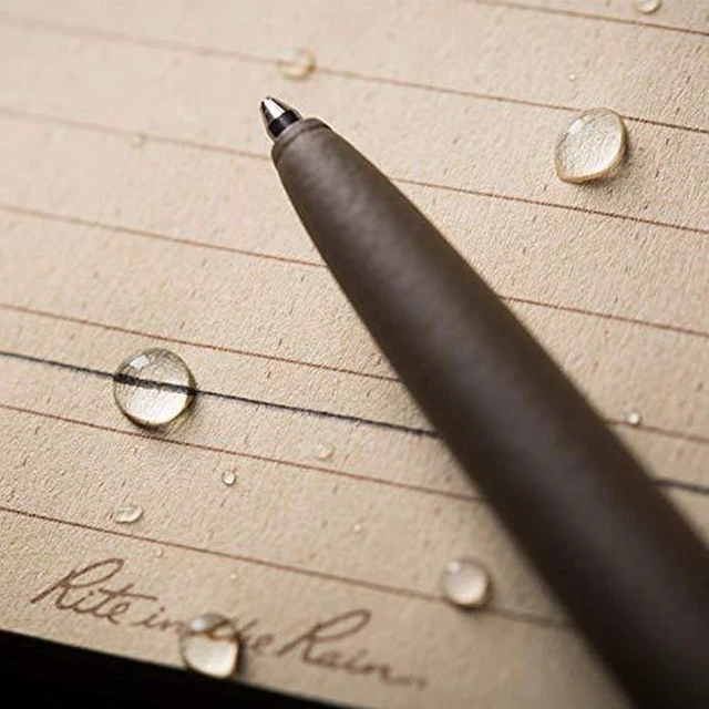Alt view image 2 of 3 - All-Weather Flat Dark Earth Metal Clicker Pen - Black Ink (No. FDE97)