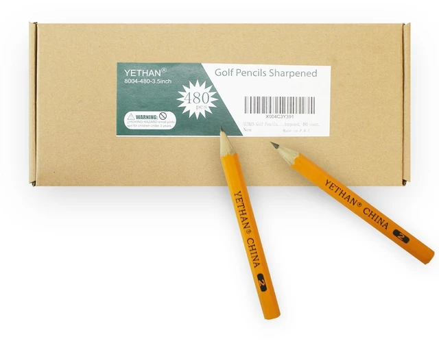 Alt view image 2 of 4 - 480 Count Golf Pencils, 3.5" Half Pencils Pre-Sharpened, Hexagon Mini Pencil Bulk, #2 HB For Casino, Church, Classroom, Back to School Supplies