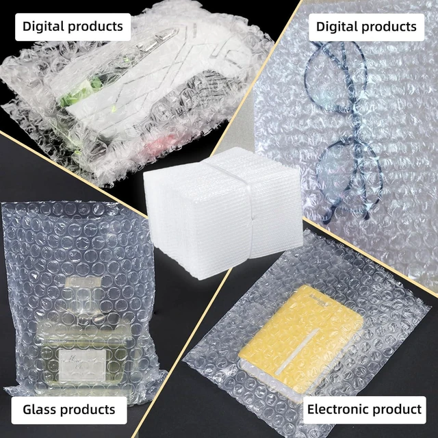 Alt view image 7 of 7 - 50PCS10x12" Clear Bubble Pouches Wrap,Double Wall Cushioned Wrap,Shockproof Double-Wall Thickening for Superior Protection,Lightweight,Durable,for Fragile Items,Electronics,Glasses,plate