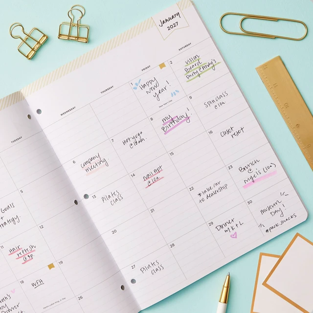 Alt view image 2 of 7 - 2027 24-Month Monthly Planner Calendar, 8.5"x11", Coming Up Roses January 2027 - December 2028, Flexible Cover, Stapled Binding, Day Designer