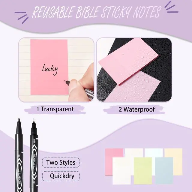 Alt view image 5 of 7 - 44 Pcs Bible Study Supplies Journaling Kit, Bible Highlighters, Pale Bible Study Kit for Women, Bible Accessories Helps Highlight Verses, Organize Notes and Deepen Faith Through Scripture Prayer