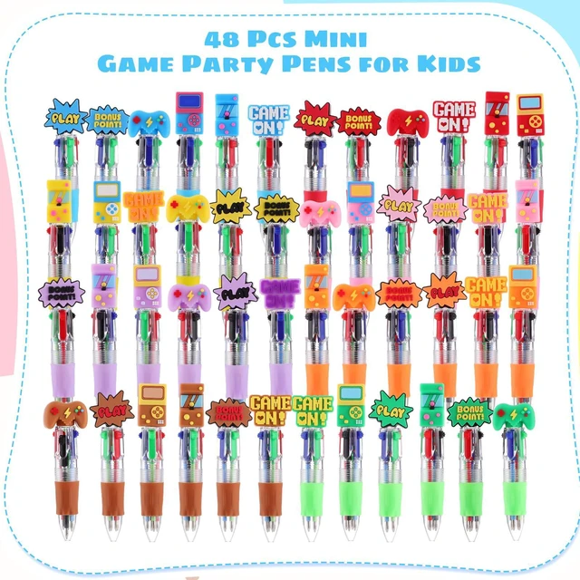 Alt view image 2 of 7 - 48 Pcs Video Game Party Favors for Students Kids, Cute Game Gifts Pens for kids, 4-in-1 Fun Pen,Prize Gifts for Classroom,Boy Birthday Party Favors