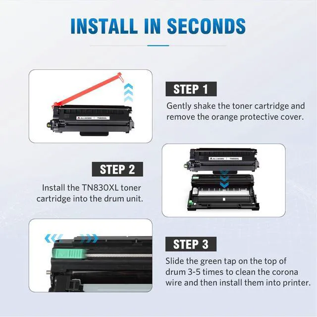 Alt view image 5 of 6 - TN830XL Toner Cartridge Replacement for Brother TN830 XL TN-830XL 2 Black Compatible with Brother DCP L2640DW HL L2405W L2420DW L2460DW L2465DW L2480DW MFC L2820DW L2900DW Printer (New Version)