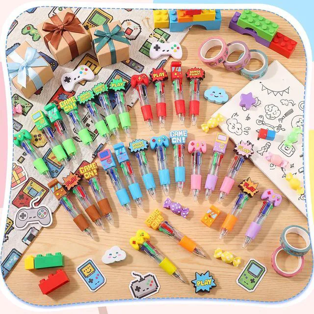Alt view image 7 of 7 - 48 Pcs Video Game Party Favors for Students Kids, Cute Game Gifts Pens for kids, 4-in-1 Fun Pen,Prize Gifts for Classroom,Boy Birthday Party Favors