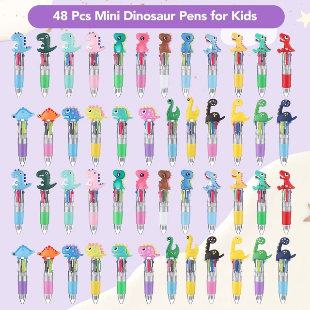 Alt view image 3 of 7 - 48 Pcs Dinosaur Pens for Students, 4-in-1 Cute Pen Gifts Prize Gifts for Classroom, Smooth Writing, Retractable Design for Back to School Supplies Goodie Bags Stuffers