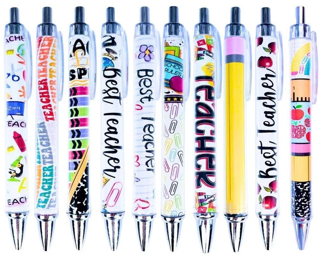 Main image of Teacher Pen | Fun Cute Funny Cool Best Pens for Teacher Set Pack Teach Love Inspire Writing School Sayings Preschool Appreciation Gifts Supplies Gift Supply in Bulk (Classic, 30)