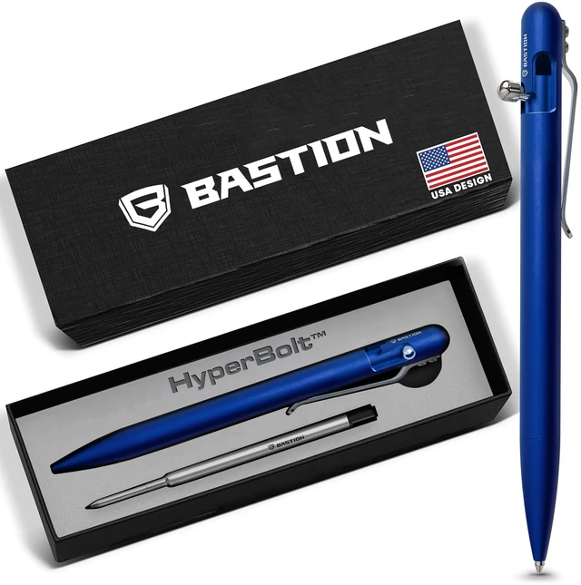 Main image of Bolt Action Pen, Aluminum Royal Blue Slim, HyperBolt EDC Pen, Refillable Metal Writing Pen, Premium Graduation Gift, Executive Pocket Pen