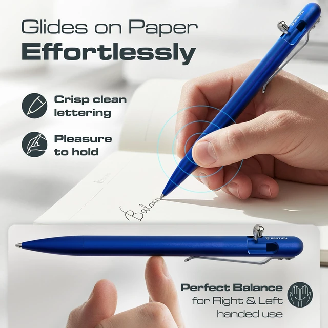 Alt view image 3 of 7 - Bolt Action Pen, Aluminum Royal Blue Slim, HyperBolt EDC Pen, Refillable Metal Writing Pen, Premium Graduation Gift, Executive Pocket Pen