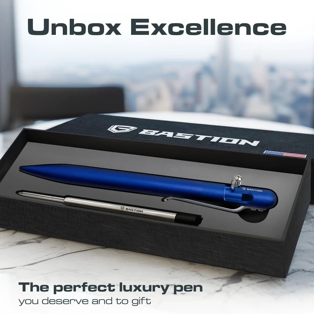 Alt view image 5 of 7 - Bolt Action Pen, Aluminum Royal Blue Slim, HyperBolt EDC Pen, Refillable Metal Writing Pen, Premium Graduation Gift, Executive Pocket Pen
