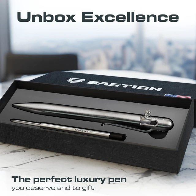 Alt view image 5 of 6 - Bolt Action Pen, Stainless Steel Silver Slim, HyperBolt & ZeroSeam EDC Pen, Refillable Metal Writing Pen, Premium Graduation Gift, Executive Pocket Pen