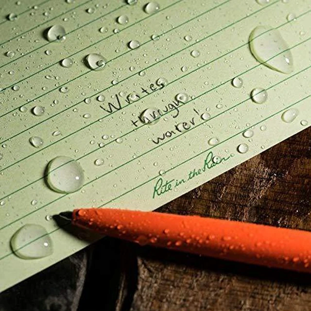 Alt view image 2 of 4 - Weatherproof Orange Metal Retractable Ballpoint Pen - Black Ink (No. OR97), Orange Barrel / Black Ink