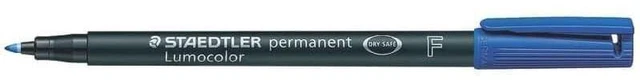 Alt view image 3 of 3 - Lumocolor Permanent Universal Pen: Box of 10 Permanent Markers, Blue, Felt Tip, Fine Tip 0.6mm - Multi Surface, Quick Dry, Dry Safe, Smudge-Proof, Waterproof - For Home, School, & Office