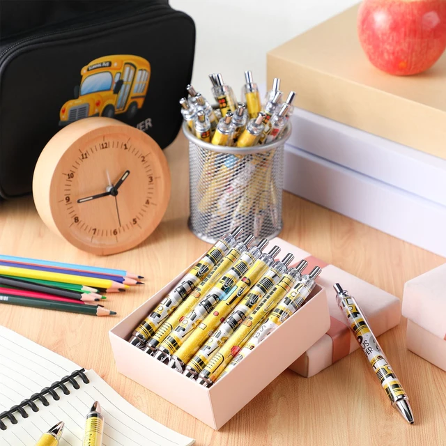 Alt view image 2 of 6 - 24 Pcs School Bus Driver Appreciation Gifts Bulk Bus Ballpoint Pens Back to School Thank You Gifts for Driver Birthday Retirement Appreciation Writing Stationary Supply