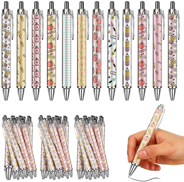 Main image of 24 Pcs Teacher Pens Back to School Notebook Pencil Themed Gifts First Day of School Gift for Teacher Student Welcome Back to Classroom Preschool Kindergarten Staff Must Have Stationery
