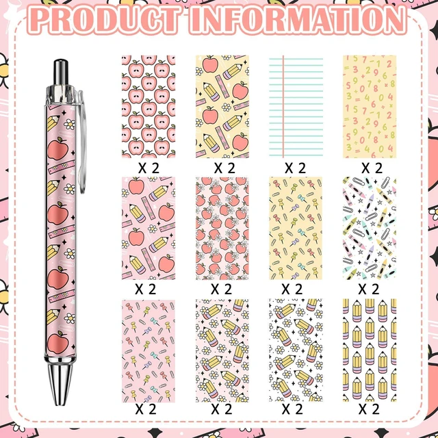 Alt view image 3 of 7 - 24 Pcs Teacher Pens Back to School Notebook Pencil Themed Gifts First Day of School Gift for Teacher Student Welcome Back to Classroom Preschool Kindergarten Staff Must Have Stationery