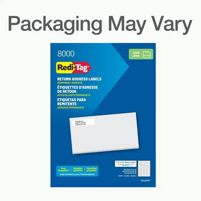 Alt view image 4 of 4 - 0.5" x 1.75" Address Labels, 8000 per Pack, White, Laser Printer Labels, 1/2" x1-3/4, Self-Adhesive, Permanent Stick, Smudge-Resistant, Perfect for Mailing, Office, and Home Use