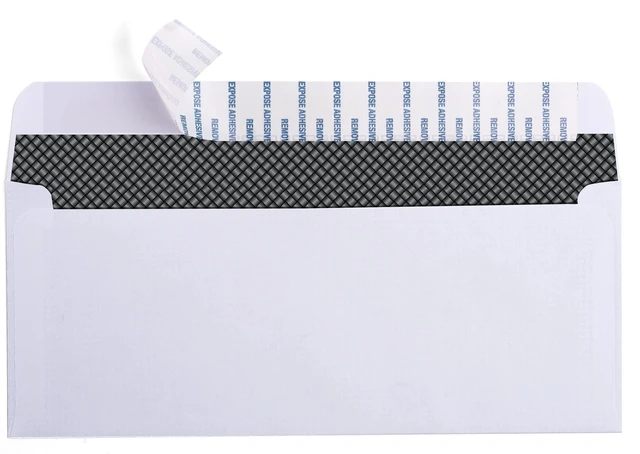 Alt view image 2 of 7 - 500 Self Seal QuickBooks Double Window Security Check Envelopes - for Business Laser Checks, Ultra Security Tinted, Self Adhesive Peel & Seal White, Size 3 5/8 x 8 11/16-24lb NOT for INVOICES (26865)