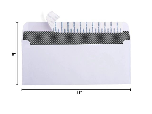 Alt view image 7 of 7 - 500 Self Seal QuickBooks Double Window Security Check Envelopes - for Business Laser Checks, Ultra Security Tinted, Self Adhesive Peel & Seal White, Size 3 5/8 x 8 11/16-24lb NOT for INVOICES (26865)