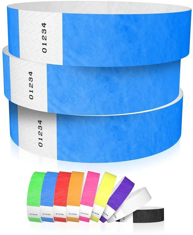 Main image of 1,200 Neon Blue Tyvek Wristbands for Events - Tamper-Proof Design Comfortable Water/Tear-Resistant - USA Made Tyvek Wristband ID Bracelets for Events, Concerts, Party Security, VIP Admission