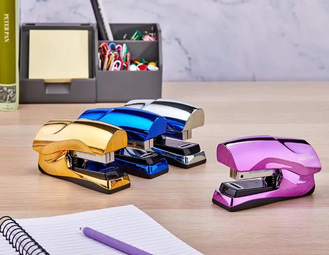 Alt view image 7 of 7 - Office Heavy Duty Stapler, 40 Sheet Capacity, No Jam, Half Strip, Fits into the Palm of Your Hand, For Classroom, Office or Desk, Chrome
