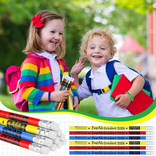 Alt view image 5 of 7 - 48 Pcs Back to School Gifts 4th Grade 2026 Pencils and Bracelets First Day of School Gifts Bulk, for Students from Teacher 4th Grade Classroom Party Favor, Teacher Reward Prize Supplies