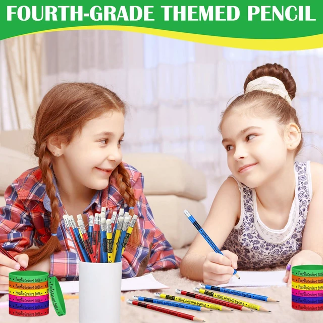 Alt view image 7 of 7 - 48 Pcs Back to School Gifts 4th Grade 2026 Pencils and Bracelets First Day of School Gifts Bulk, for Students from Teacher 4th Grade Classroom Party Favor, Teacher Reward Prize Supplies