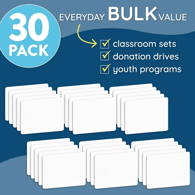 Alt view image 5 of 7 - 30 Mini Dry Erase Boards, 9 x 12, Markers and Erasers Single Sided Lapboards, Small Whiteboards, Includes 30 Markers and 30 Erasers, for Students, Classroom, and Groups