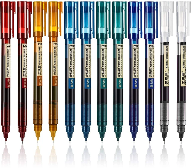 Main image of 12 Pcs Rolling Ball Pen 0.5 mm Japanese Pen,Chic Colors Quick Dry Ink Gel Pens, Extra Fine Point, Liquid Ink for Smooth Writing, Back to School Supplies, Ideal for Office Student