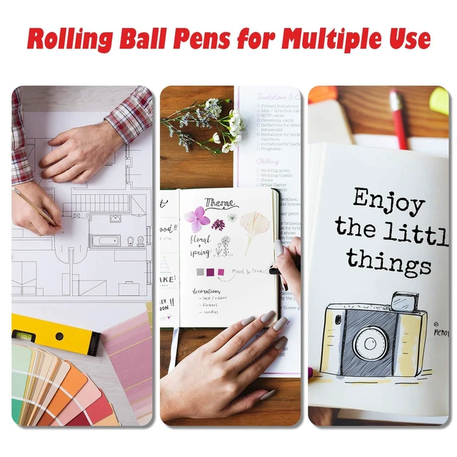 Alt view image 7 of 7 - 12 Pcs Rolling Ball Pen 0.5 mm Japanese Pen,Chic Colors Quick Dry Ink Gel Pens, Extra Fine Point, Liquid Ink for Smooth Writing, Back to School Supplies, Ideal for Office Student