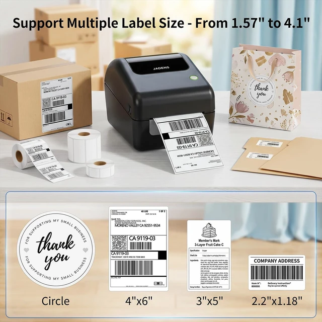 Alt view image 5 of 7 - Bluetooth Thermal Shipping Label Printer with Built-in Label Bin, Wireless 4x6 Label Printer for iPhone, Android, Windows & Mac, Includes 50 Labels, Works with USPS, UPS, Amazon, Etsy, Shopify, Black