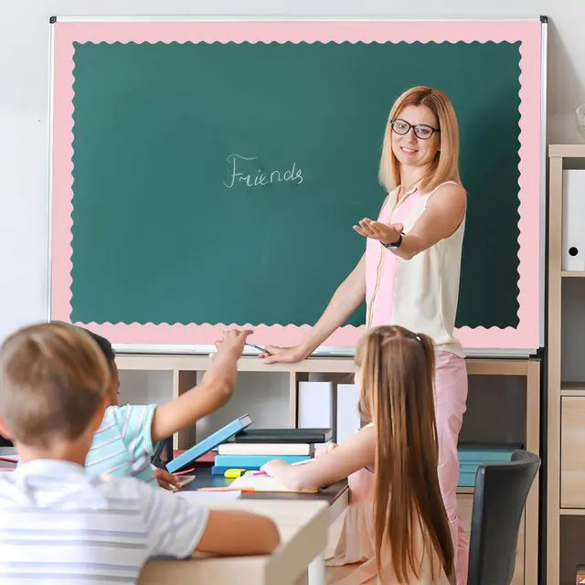 Alt view image 6 of 7 - 240Ft Pastel Bulletin Board Borders Colorful Classroom Border Trim Pastel Scalloped Borders Rolled Candy Bulletin Board Decorations for Classroom School Home Office Chalkboard Decor, 6 Rolls