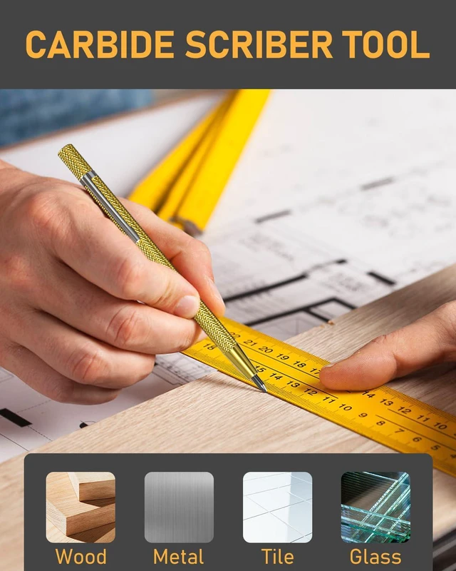 Alt view image 5 of 7 - 34 Pack Carpenter Pencils with Sharpener Carpenter Pencil Set with Deep Hole Long-Nib Markers, Woodworking Tool & Construction Pencils for Architect, DIY with Case