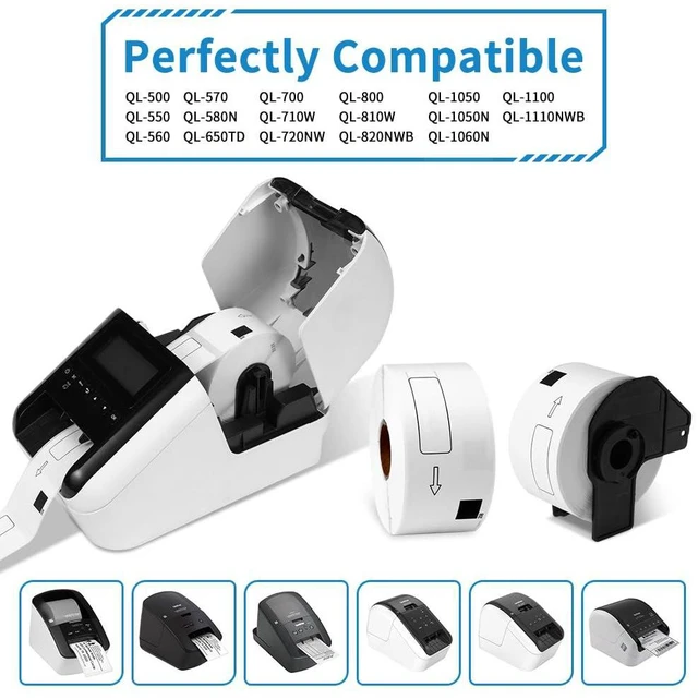 Alt view image 4 of 7 - Compatible with Brother DK-1208 Die-Cut Large Address Label for QL Printer 1.4 in x 3.5 in(38 mm x 90 mm), 400 per Roll/ 4000 Labels for QL-800 ql-820nwb Printer, 10 white paper rolls + 1 frame