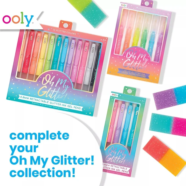 Alt view image 6 of 7 - Oh My Glitter Gel Pens, Set of 12, Retractable Ages 6+, Retractable, Cute School and Art Supplies for Girls, Planner Pen with Comfort Grip, for Decorations and Office Use
