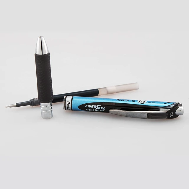 Alt view image 3 of 6 - Energel 0.5 mm, Black Needle Tip Pens - Rtx Retractable Pack of 10 Pens