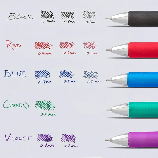 Alt view image 6 of 6 - Energel 0.5 mm, Black Needle Tip Pens - Rtx Retractable Pack of 10 Pens