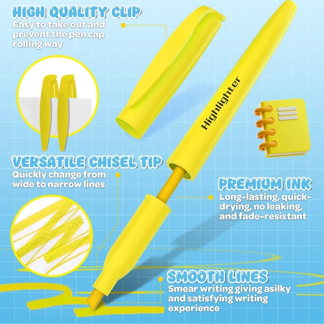 Alt view image 4 of 7 - 150 Count Highlighters Yellow Bulk - Dry-Quickly No Bleed Chisel Tip Highlighter, Markers Set for Classroom Office, Back to School Supplies for Teacher Kids Adults