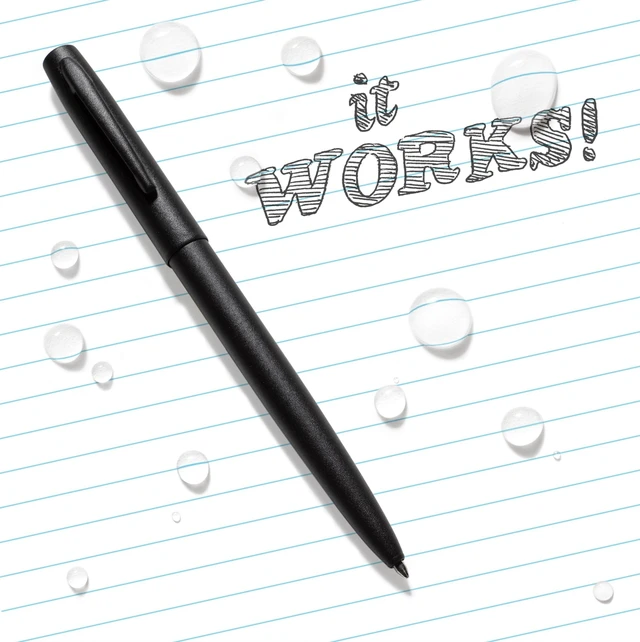 Alt view image 4 of 7 - Weatherproof Black Metal Clicker Pen - Black Ink (No. 97) Anytime!