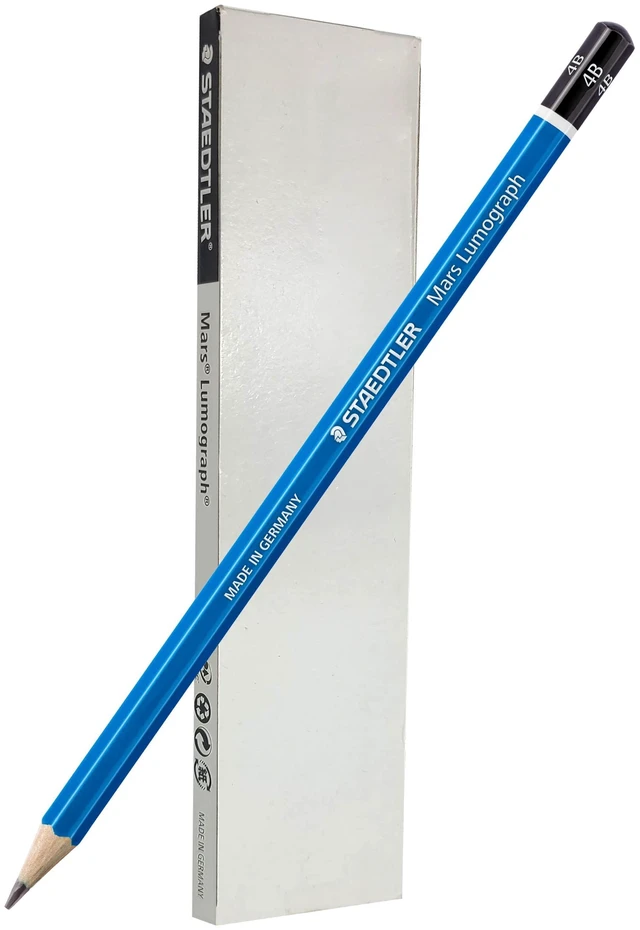 Main image of Mars Lumograph 4B Graphite Art Drawing Pencil, 6 Pencils for Sketching and Shading, Break-Resistant Premium Woodcase Drawing Pencils, 6-Piece Set