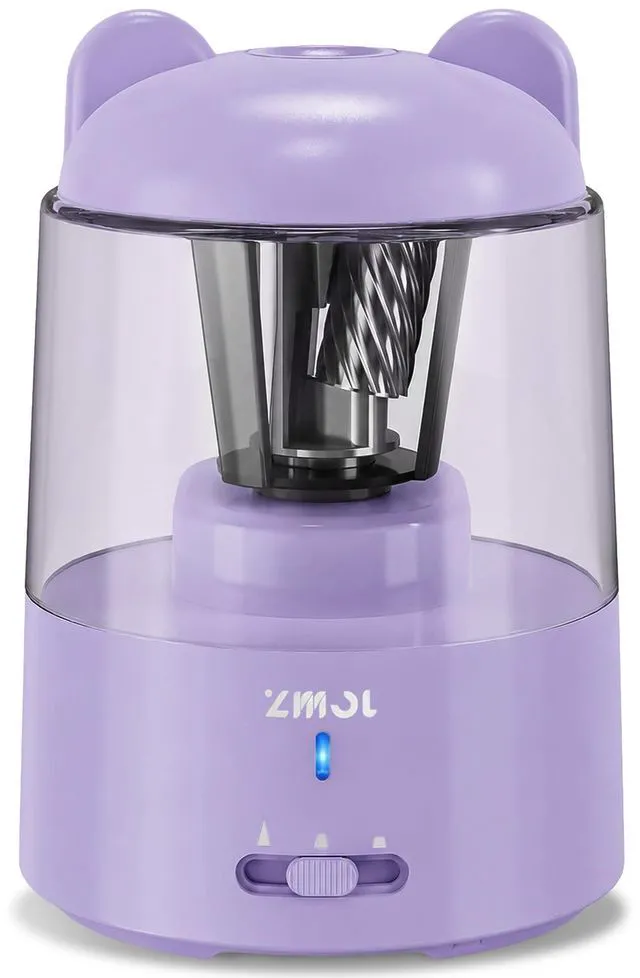 Main image of Rechargeable Electric Pencil Sharpener for Colored Pencils Purple Automatic Stop 3 Modes To Choose Quick Charge Classroom/Home use