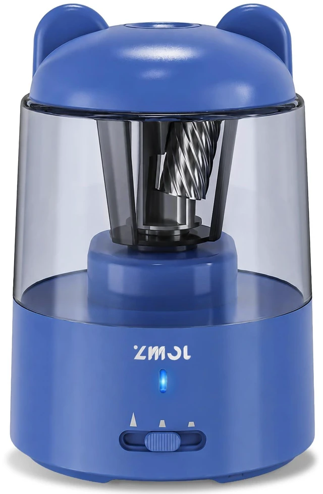 Main image of Rechargeable Electric Pencil Sharpener for Colored Pencils Blue Automatic Stop 3 Modes To Choose Quick Charge Classroom/Home use