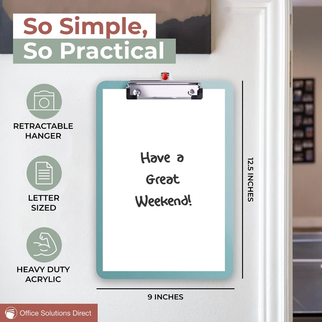 Alt view image 3 of 7 - Clipboards Set of 12 Plastic Clip Boards 8.5x11 Bulk | Colored Acrylic Clipboards for Classroom, Boho Classroom Decor, Teacher Supplies | Cute Clip Board for Kids, Coaching, Medical, School