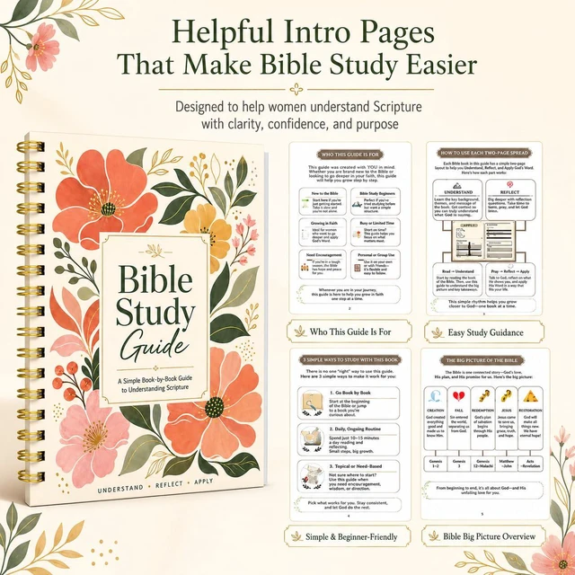Alt view image 5 of 7 - Bible Study Guide for Women, Book-by-Book Overview of All 66 Books, B5 Size Spiral-Bound with Pocket Scripture Companion for Personal Devotions, Group Study, Reflection, Notes and Faith Growth